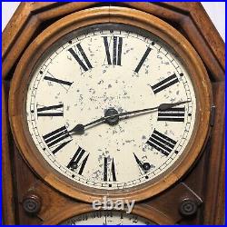 Antique Seth Thomas Parlor No. 5 Double Dial Calendar Clock For Parts or Repair