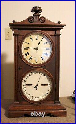Antique Seth Thomas Parlor No. 6 Double Dial Calendar Clock