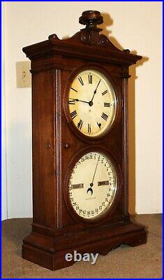 Antique Seth Thomas Parlor No. 6 Double Dial Calendar Clock