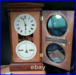 Antique Seth Thomas Patent 1876 Double Dial Office Clock Clean Condition + Key Antique Seth Thomas Patent 1876 Double Dial Office Clock Clean Condition + Key
