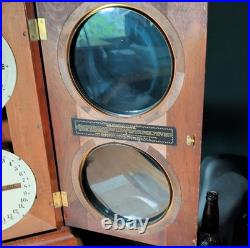 Antique Seth Thomas Patent 1876 Double Dial Office Clock Clean Condition + Key