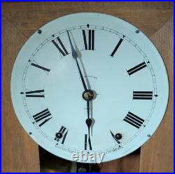 Antique Seth Thomas Patent 1876 Double Dial Office Clock Clean Condition + Key