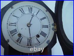 Antique Seth Thomas Peanut Double Dial Time And Strike Clock