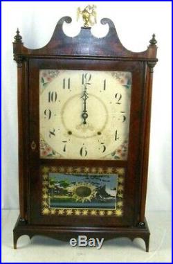 Antique Seth Thomas Pillar & Scroll Wooden Works Large Mantel Clock