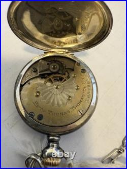 Antique Seth Thomas Pocket Watch Grade 35 7J Lever Set Runs 48g with Chain
