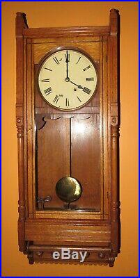 Antique Seth Thomas Queen Anne Time Wall Regulator Clock 8-day Rare
