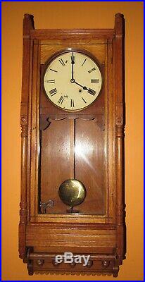 Antique Seth Thomas Queen Anne Time Wall Regulator Clock 8-day Rare