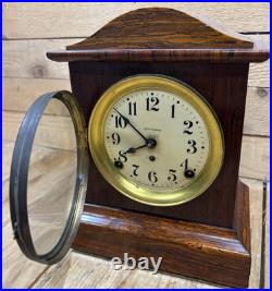 Antique Seth Thomas Red Adamantine 8 Day Mantle Clock Early 1900's Runs