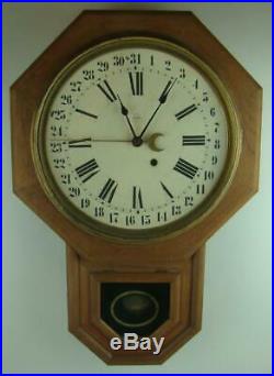 Antique Seth Thomas Regulator School House Calendar Clock