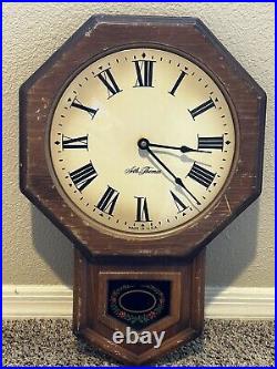 Antique Seth Thomas Regulator Wall Clock School Clock Works