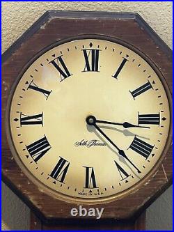 Antique Seth Thomas Regulator Wall Clock School Clock Works