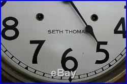 Antique Seth Thomas Regulator Wall Clock With Second Hand Train Station Clock