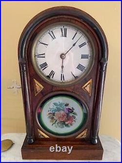 Antique Seth Thomas Reverse Painted 8 Day Mantel Clock. Circa post 1864