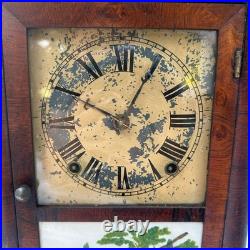 Antique Seth Thomas Reverse Painted Mantle Clock with Bird