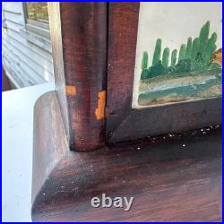 Antique Seth Thomas Reverse Painted Mantle Clock with Bird