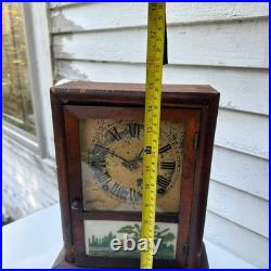 Antique Seth Thomas Reverse Painted Mantle Clock with Bird