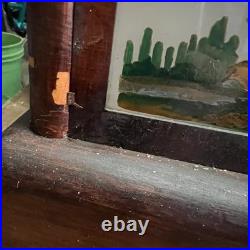 Antique Seth Thomas Reverse Painted Mantle Clock with Bird