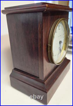 Antique Seth Thomas Rosewood Adamantine 8 Day Mantel Clock withKey Works