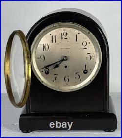 Antique Seth Thomas Round Top Mantle Clock Chime Beehive Fully Serviced