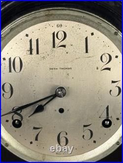 Antique Seth Thomas Round Top Mantle Clock Chime Beehive Fully Serviced