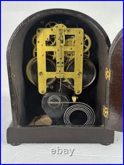 Antique Seth Thomas Round Top Mantle Clock Chime Beehive Fully Serviced