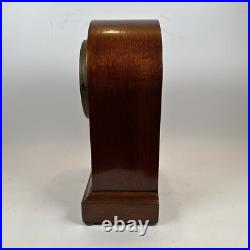 Antique Seth Thomas Round Top Tombstone Clock Runs, Chimes, Withkey, Inlay