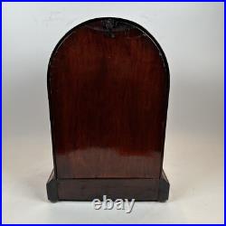 Antique Seth Thomas Round Top Tombstone Clock Runs, Chimes, Withkey, Inlay