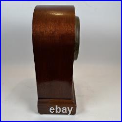 Antique Seth Thomas Round Top Tombstone Clock Runs, Chimes, Withkey, Inlay