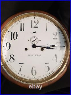 Antique Seth Thomas Round Wall Clock late 1800's early 1900s