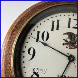Antique Seth Thomas Round Wood Gallery Clock Parts