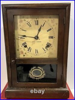 Antique Seth Thomas Salem Mantle Clock Mahogany Finish Mid To Late 1800s