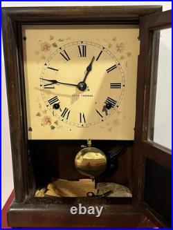 Antique Seth Thomas Salem Mantle Clock Mahogany Finish Mid To Late 1800s