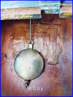 Antique Seth Thomas Santa Fe Railway Systems Pendulum Clock With Service Card/Tags