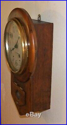 Antique Seth Thomas School House Wall Clock Circa 1924 Nice Oak Case