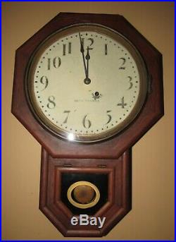 Antique Seth Thomas Schoolhouse 8-Day Time Wall Regulator Clock, Key-wind