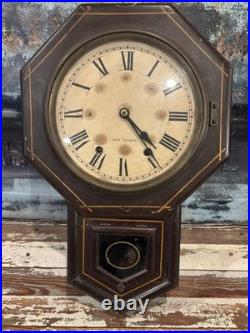 Antique Seth Thomas Schoolhouse Clock Thomaston Connecticut Late 1800's