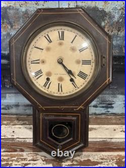 Antique Seth Thomas Schoolhouse Clock Thomaston Connecticut Late 1800's
