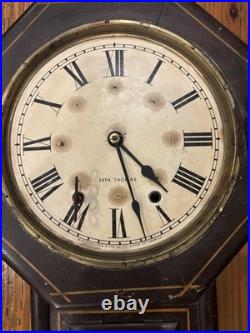 Antique Seth Thomas Schoolhouse Clock Thomaston Connecticut Late 1800's