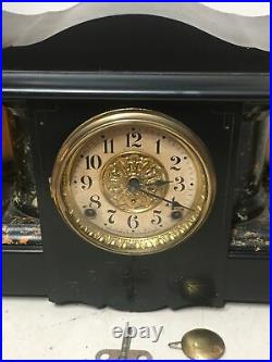 Antique Seth Thomas Shasta Model Adamantine Clock 4 Column Curved Sides