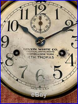 Antique Seth Thomas Ship Bell Clock 7 Kelvin White Co. Boston, New York as-is
