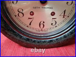 Antique Seth Thomas Ship's Bell Clock 1921 US Maritime TESTED WORKS NO KEY