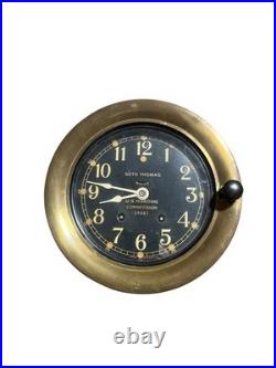 Antique Seth Thomas Ship's Bell Clock- US Maritime Commission -WWIl 19347