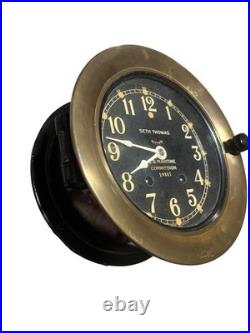 Antique Seth Thomas Ship's Bell Clock- US Maritime Commission -WWIl 19347