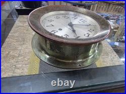 Antique Seth Thomas Ship's Clock Works Great WW2 US Navy 5195