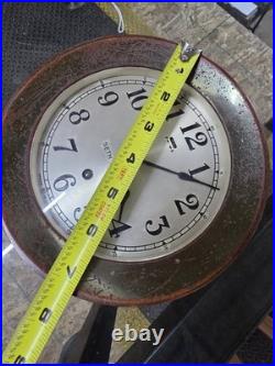 Antique Seth Thomas Ship's Clock Works Great WW2 US Navy 5195