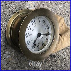 Antique Seth Thomas Ship's Clock Works Great WW2 US navy vintage WWII USN