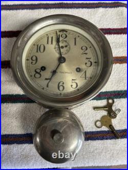 Antique Seth Thomas Ships Bell Clock PATENT NOVEMBER 1870 With keys