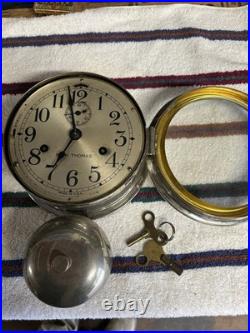Antique Seth Thomas Ships Bell Clock PATENT NOVEMBER 1870 With keys