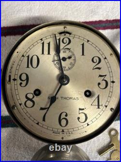 Antique Seth Thomas Ships Bell Clock PATENT NOVEMBER 1870 With keys