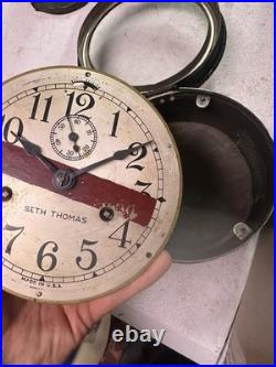 Antique Seth Thomas Ships Clock Radio Room NOT Running Vintage Nautical